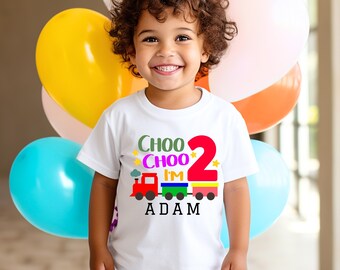 Choo Choo Train 2nd Birthday Shirt: Personalized Toddler Tee