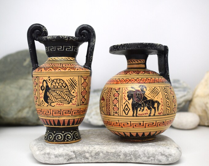 Set of 2 Ancient Greek Ceramic Vases of the Geometric Period Etsy