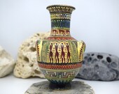 Greek Ceramic Vase Museum Replica Funeral Amphora of the Geometric Period - Handmade in Greece (12.5cm 4.92in)