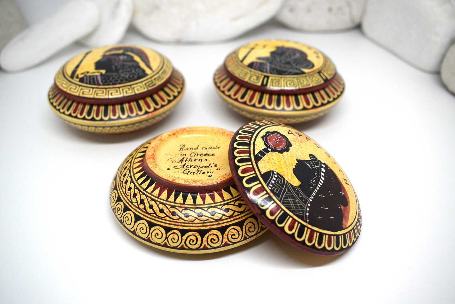 Gift Set of 3 Greek God Vases Greek Mythology Pyxis Pottery Etsy