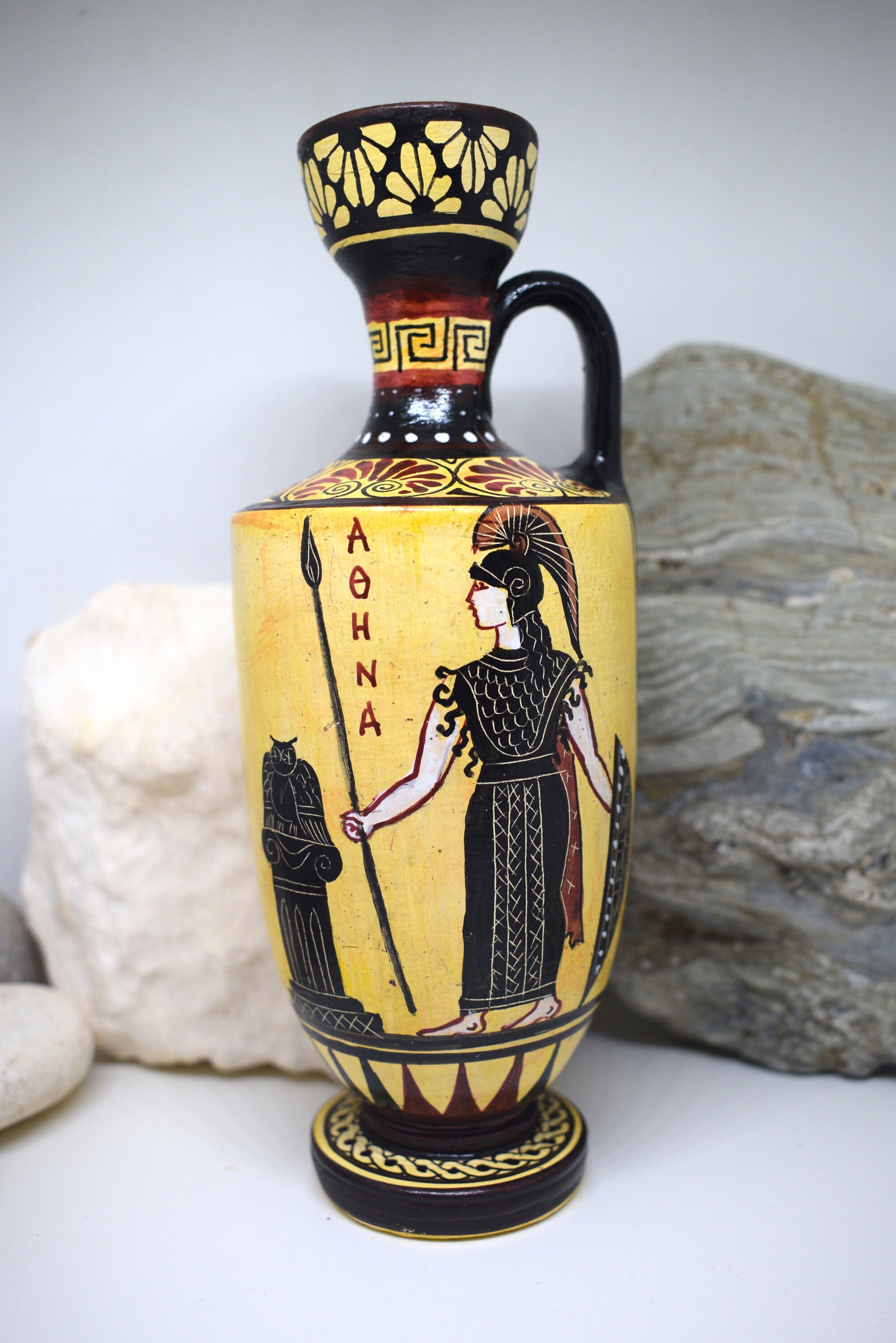 Greek Vase Ancient Ceramic Replica Pottery Lekythos adorned Etsy