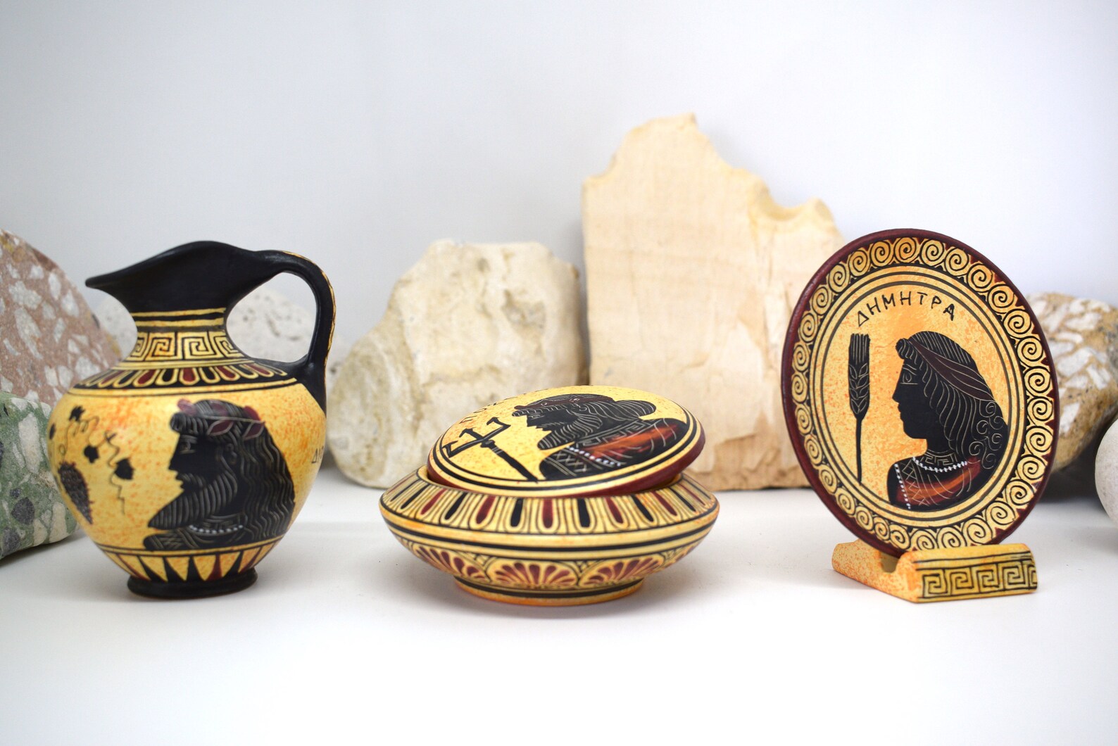 Set of 3 Greek God Vases Replica Vase Greek Mythology Greek Etsy