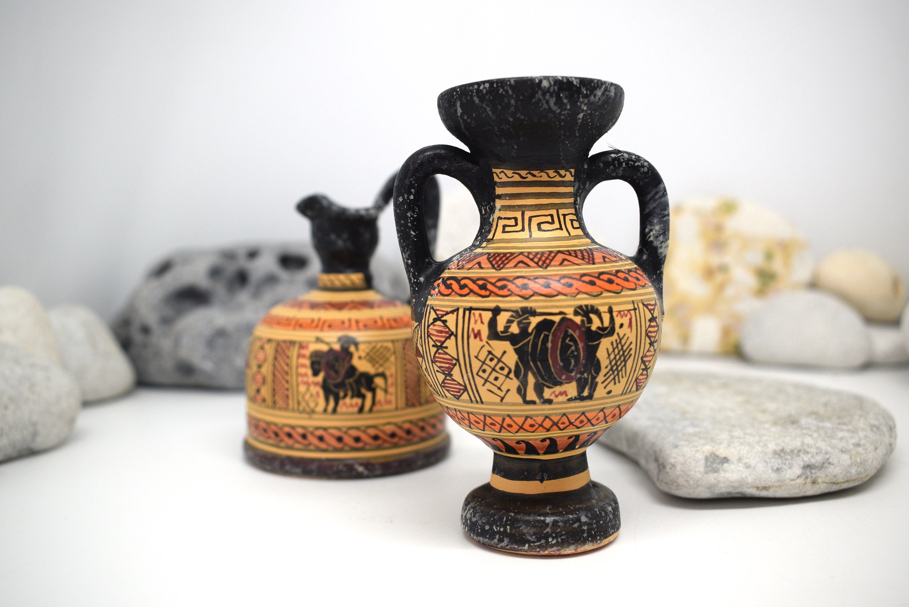 Set of 2 Ancient Greek Ceramic Vases of the Geometric Period Etsy