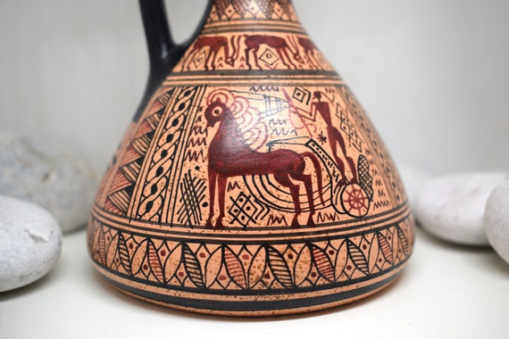 Ancient Greek Ceramic Vase Of The Geometric Period Handmade Etsy