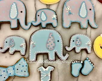 Baby Shower/ New Baby Cookies- Elephant Theme