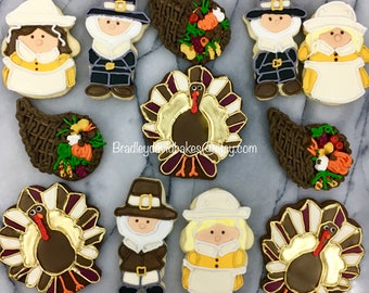 Thanksgiving- Harvest- Autumn- Pilgrims &Turkey Cookies