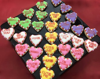 Mini Conversation Heart Cookies