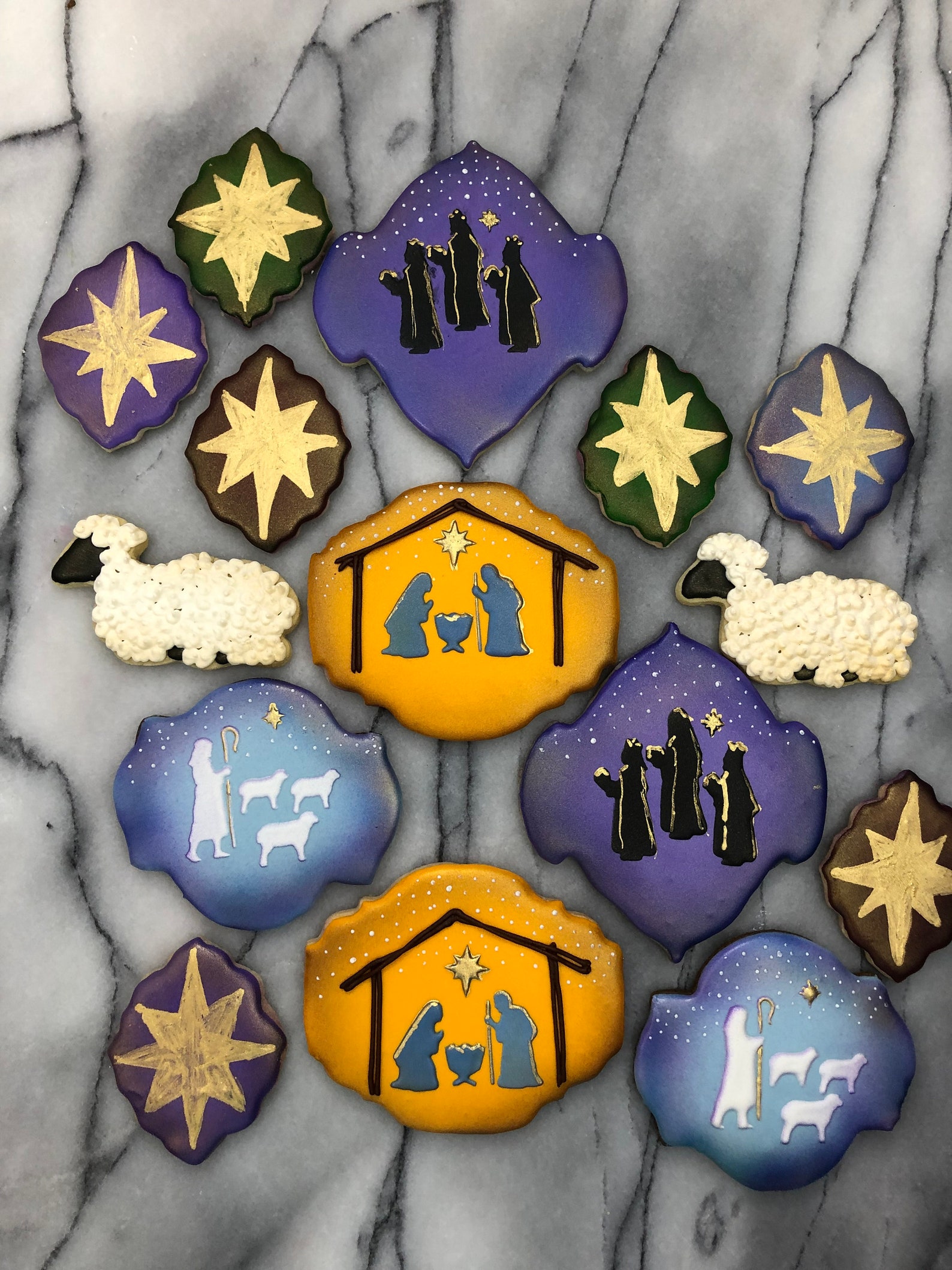 Nativity Oh Holy Night Christmas Cookies Etsy