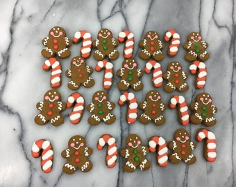 Mini Gingerbread Men & Candy Cane  Christmas cookies