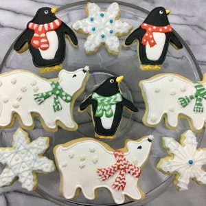 Osos polares y pingüinos Navidad festiva - Galletas de invierno