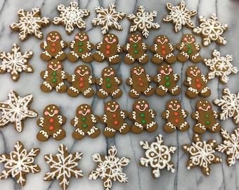 Mini Gingerbread Men & Snowflake  Christmas Cookies