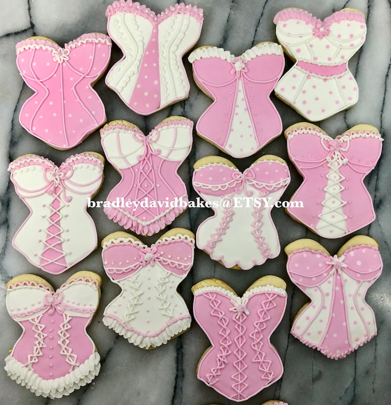 Bachlorette Wedding Shower Lingerie Cookies image 2