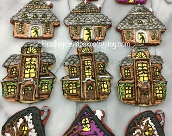 Haunted House Halloween cookies