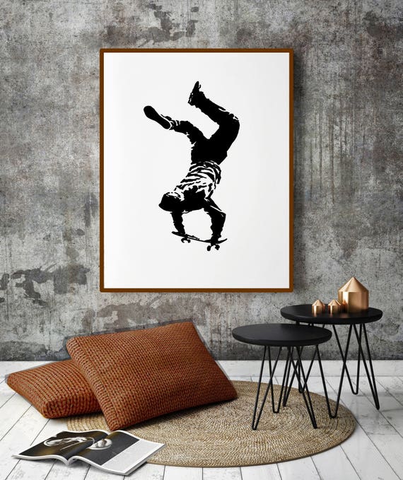 Teen Boy Wall Art Skateboard Art Teen Boy Gift Boy Room Etsy
