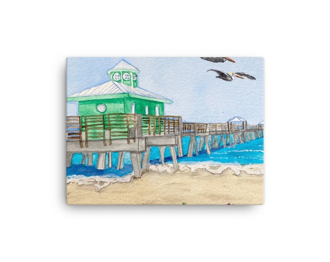 Canvas print of Juno Beach Pier