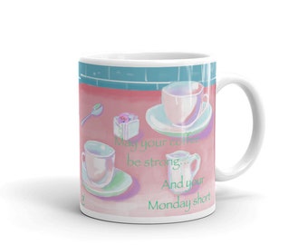 White glossy mug