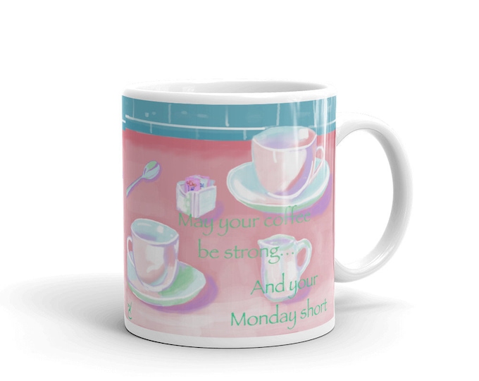 White glossy mug