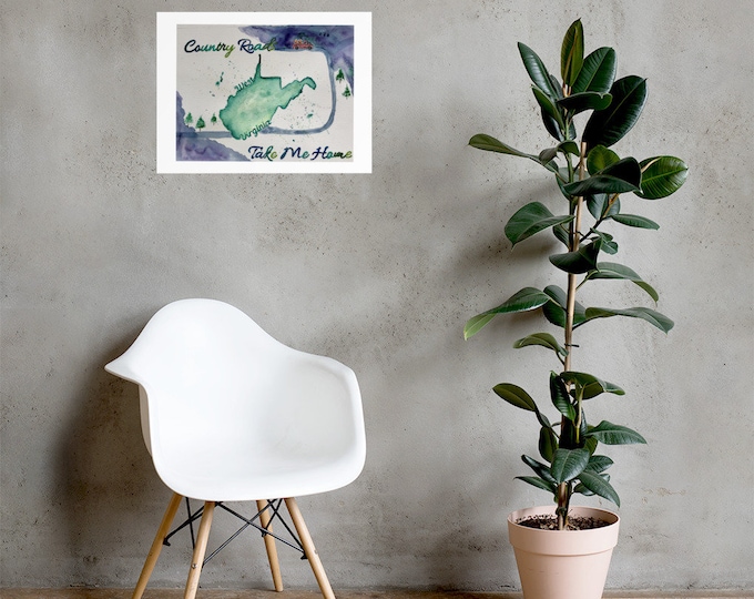 West Virginia Decorative Map Poster