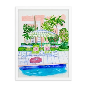 Framed print “Poolside at the Colony Hotel, Palm Beach”