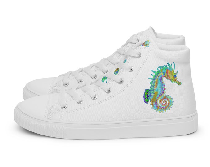 Women’s high top canvas shoes with Seahorse