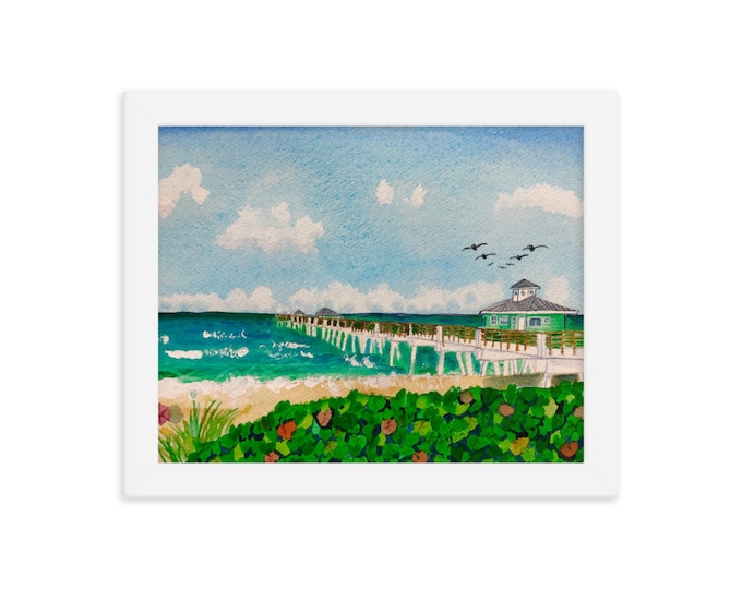 Framed poster of Juno Beach Pier in Juno Beach, FL