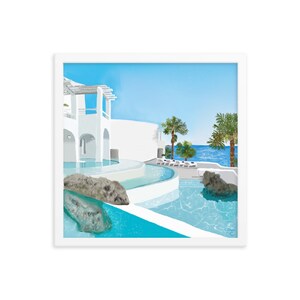 Gerahmter Druck von &quot;Hotel Blu&quot; Mykonos, Griechenland