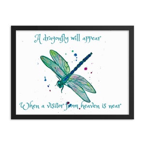 Framed dragonfly poster