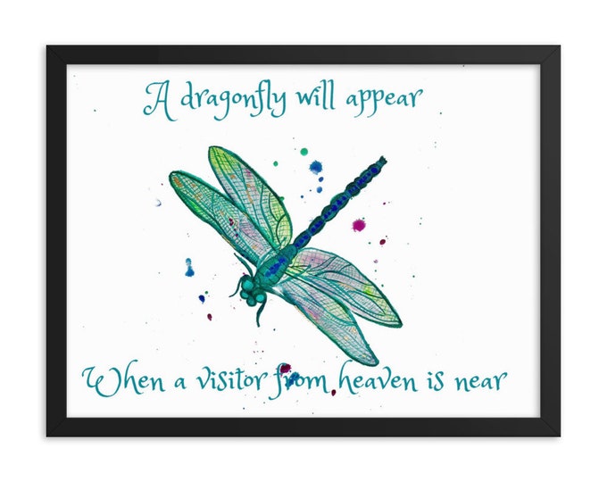 Framed dragonfly poster