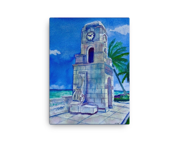 Canvas print of Worth Avenue Clock Tower, Palm Beach, FL
