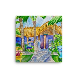 Canvas Print of Guanabanas Tiki Bar in Jupiter, Florida