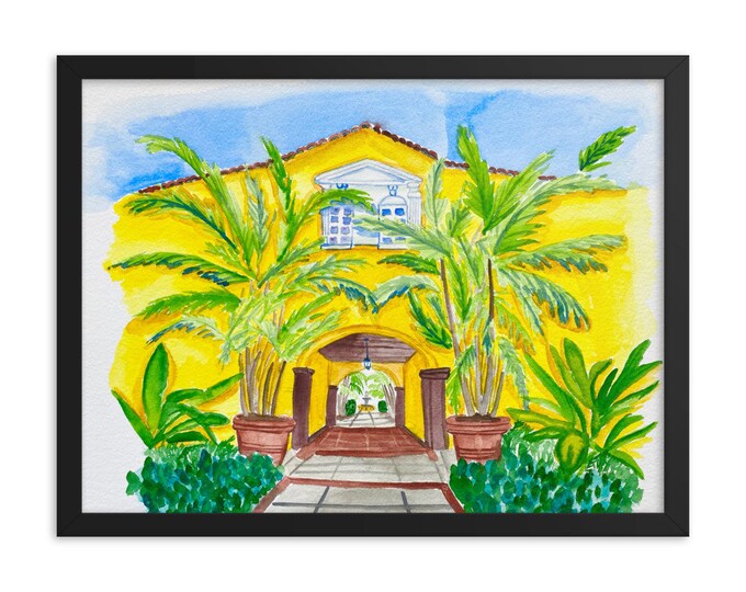 Framed print of Brazilian Court in Palm Beach