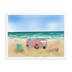 Framed poster print of “Girls Surf Day”