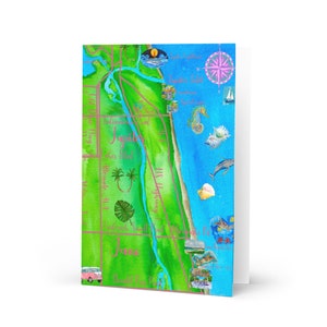 Grusskarte mit Karte von Jupiter, FL