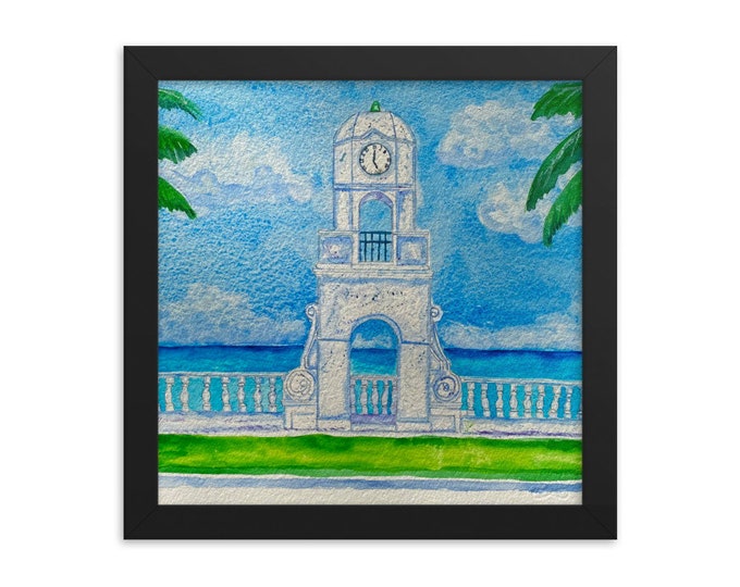 Palm Beach Clocktower Framed poster