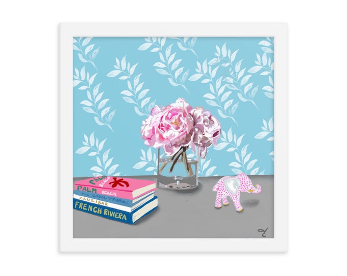 Framed print of Peony Still Life