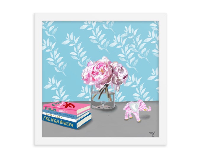 Framed print of Peony Still Life