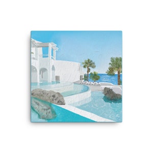 Canvas print of Hotel “Mykonos Blu” in Greece