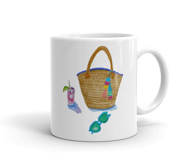 Beach Bag White glossy mug