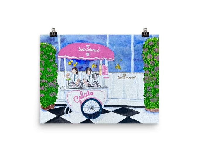 Gelato Cart at Sant Ambroeus, Palm Beach print