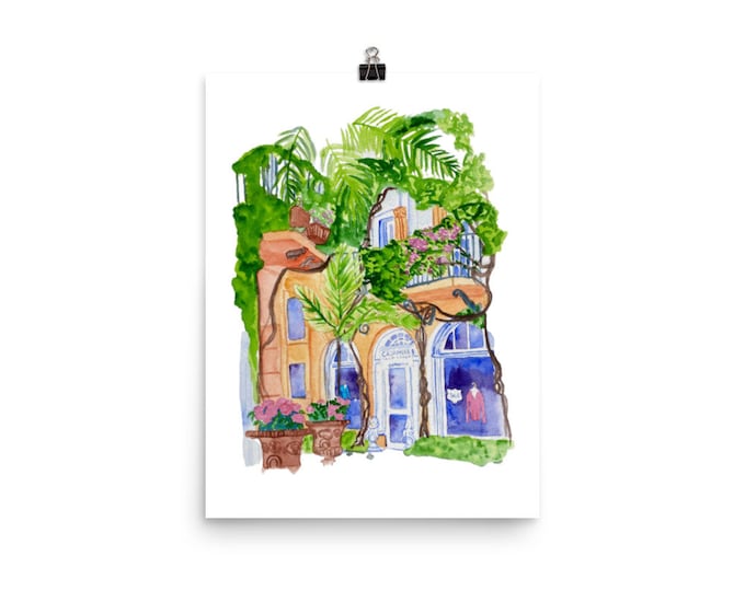 Via Parigi II, Palm Beach watercolor print