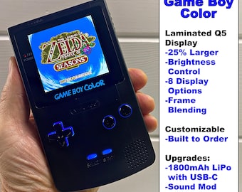 Game Boy Color Custom Game Console FunnyPlaying Q5 XL Screen GBC Gameboy Color Custom Retro Console Gift for Gamers