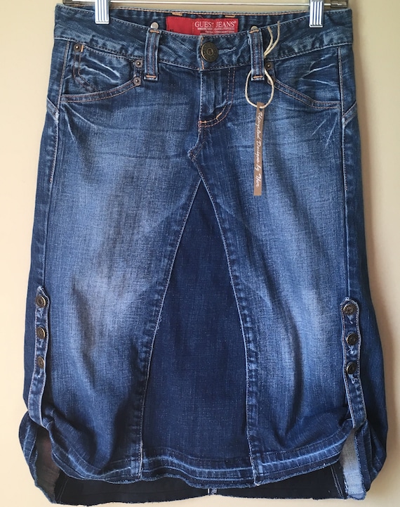 knee length jean skirts