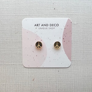MINI PEACE Sign Acrylic Earrings / Peace Sign Earrings / Peace Earrings / Peace Sign Stud Earrings / Acrylic Earrings / Gold Peace Sign