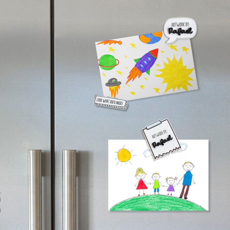 Personalized Kids Look What I Made Magnet, Personalized Refrigerator Magnets for Art, Children's Artwork Fridge Magnet, Kids Art Magnet image 2