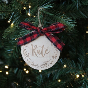 PERSONALIZED ORNAMENT / name ornament / personalized christmas gift / wood ornament / laser cut ornament / monogram gift /  christmas gift