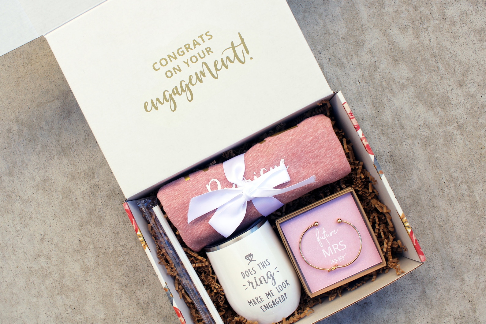 Boîte de fiançailles FÉLICITATIONS / Boîte cadeau de Etsy France