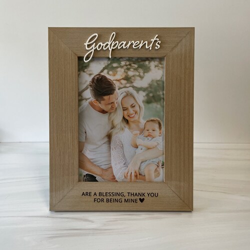 GODPARENTS FRAME / Godparents Picture Frame Gift / Engraved Etsy