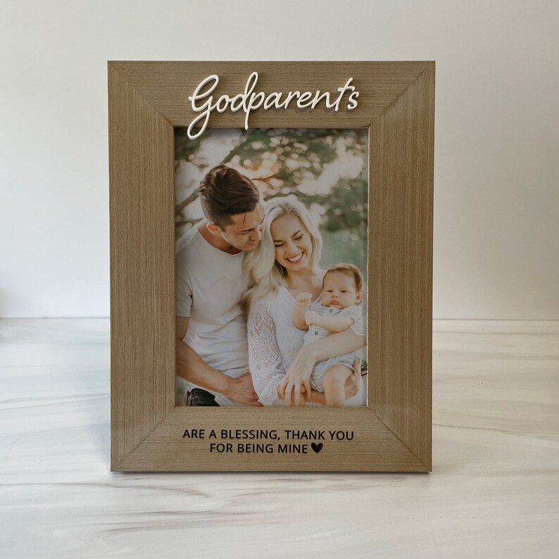 GODPARENTS FRAME / Godparents Picture Frame Gift / Engraved Etsy