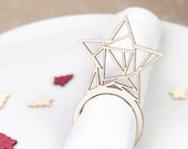 Set of Napkin Rings - Star Napkin Holders - Table Decoration - Christmas Decoration - Christmas Table - Geometric Star - Place Setting