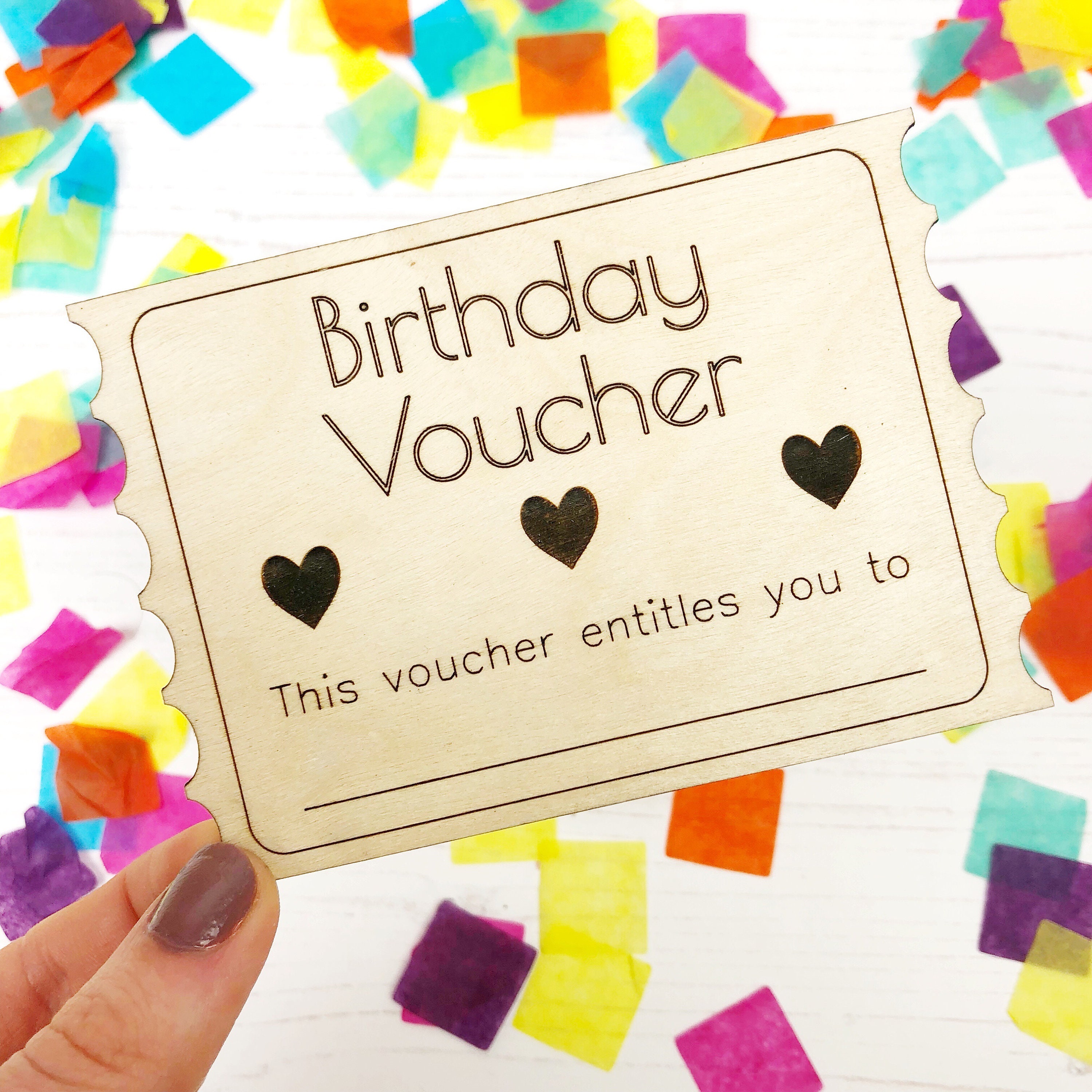  Birthday Voucher Birthday Coupon Birthday Token Gift For Etsy